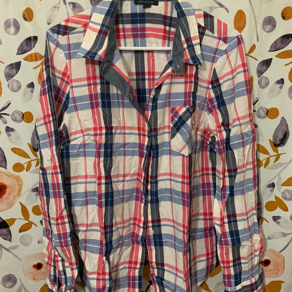 🔥5/$25 Tommy Hilfiger Plaid Shirt Sz XL